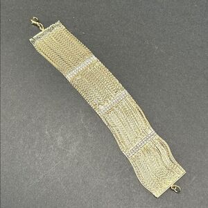 Elegant Liquid‎ Gold Rhinestone Bracelet Size 7